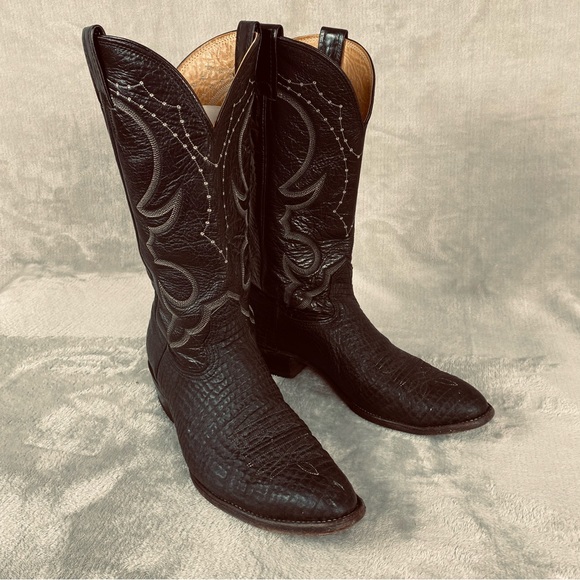 Nocona Shoes Vintage Nocona Mens Classic Cowboy Boot Size 1 D Black